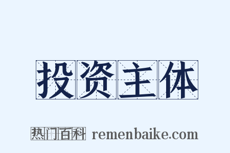 投资主体是什么意思的图片